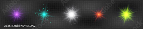 Set of light effects of lens flares