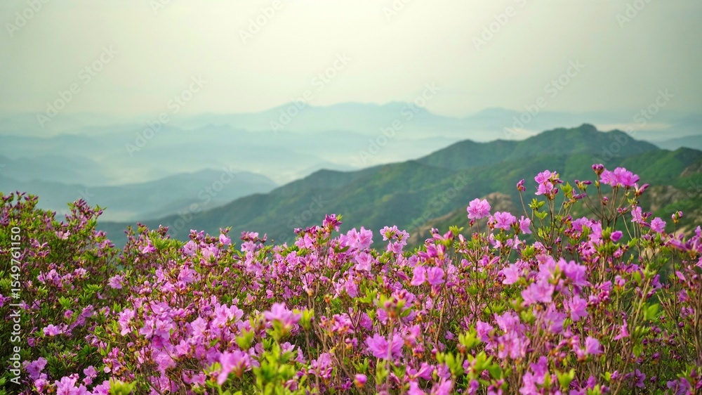 Obraz premium Beautifully blooming Hwangmaesan scenery