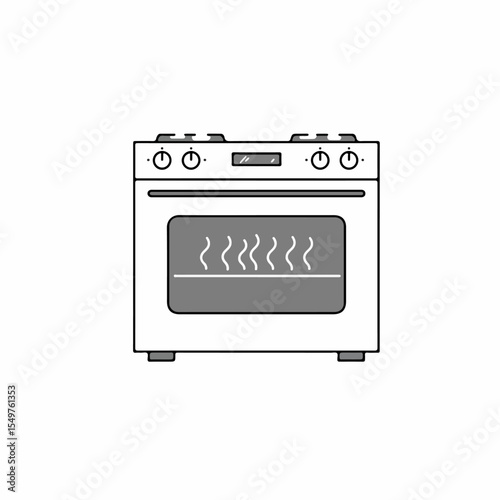 Modern kitchen appliance with gas stove and electric oven. Clean lines and minimalist design of kitchen range. Stylish kitchen range perfect for modern home design.