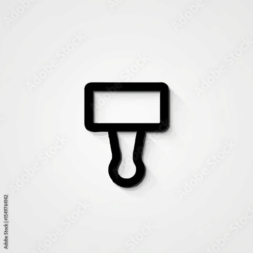 Black Paint Brush Silhouette on White

