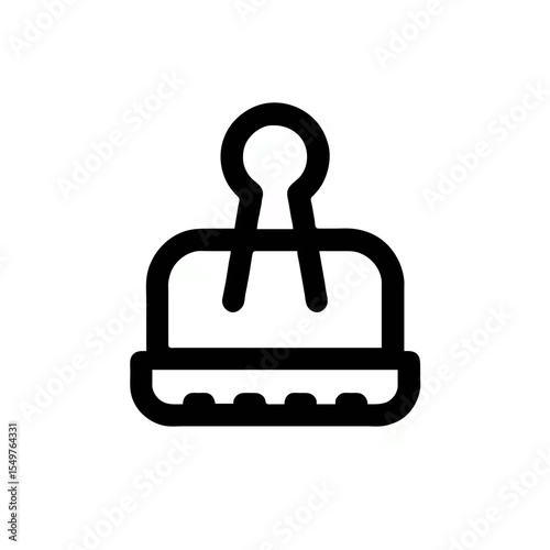 Black Paintbrush Icon for Painting on White

