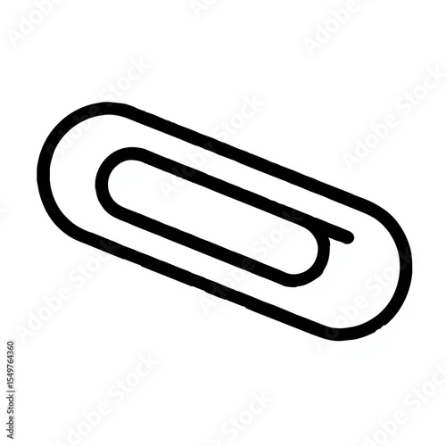 Black Paper Clip on White

