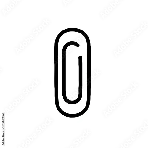 Black Paper Clip on White

