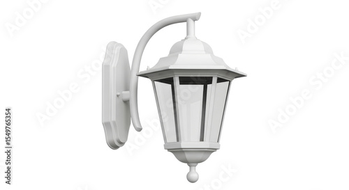 Isolated White Outdoor Wall Lamp
