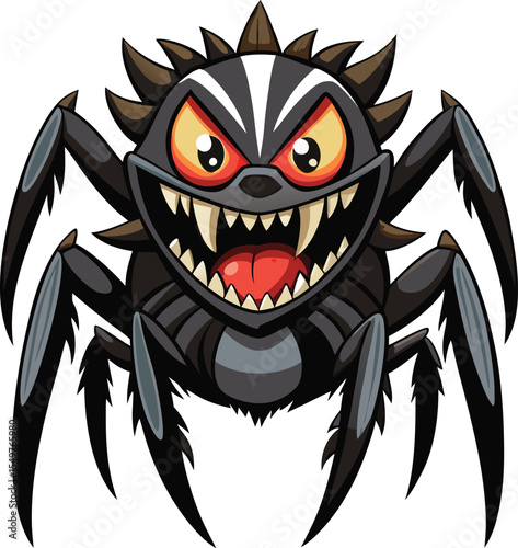 Evil Spider Monster Vector Art