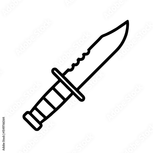 Combat knife icon outline style representing tactical military weapon