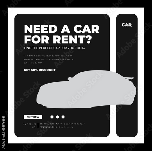 Rent a car social media banner template design