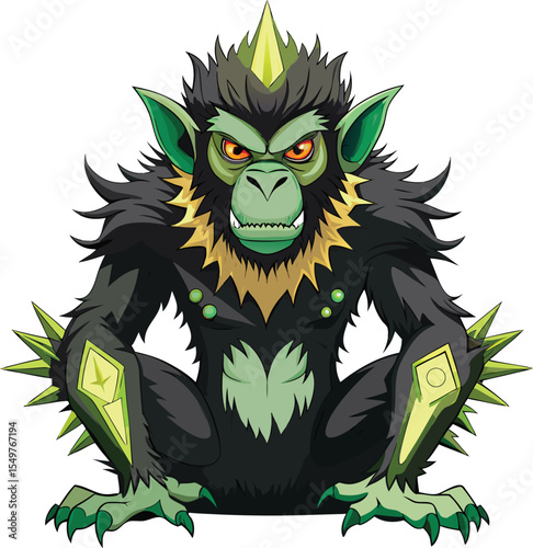 Jungle Gorilla Warrior Vector Art