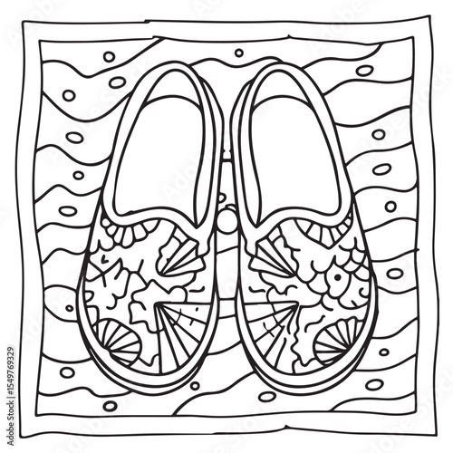 Summer Fun Coloring Page – Cute and Easy Summer Scene Illustration for Kids and Adults