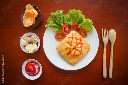 Canvas Print nasi goreng pattaya or Pattaya Fried Rice (Stuffed Omelette Fried Rice)