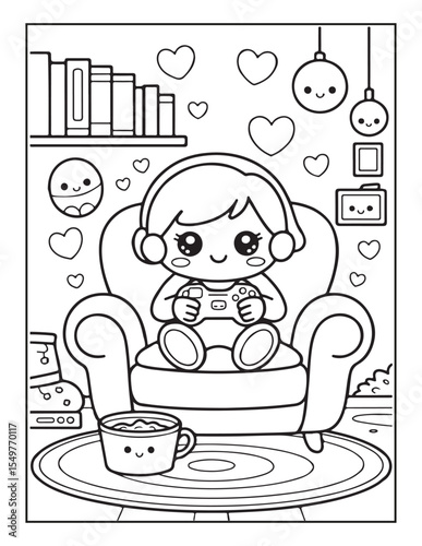 Cozy Kawaii Days Coloring Pages For Kids