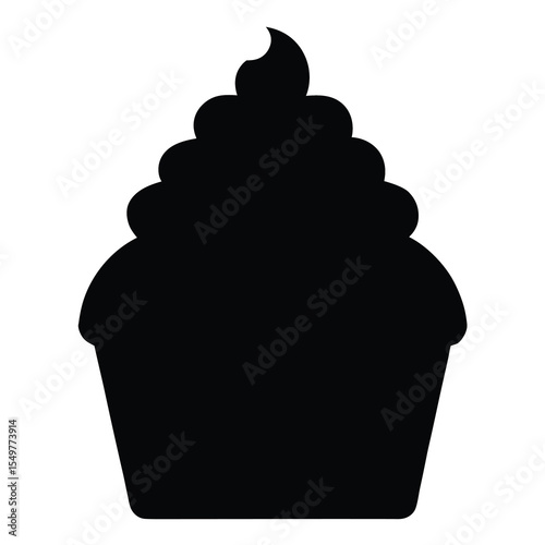 Black octopus silhouette vector illustration with curled tentacles, perfect for sea life, marine animal, aquatic creature, ocean-related designs and educational projects