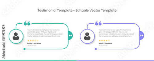 Creative Testimonial Editable Vector template, Quote template, speech bubbles, What our Clients Say, Review, Feedback, Infographic Template, positive and inspirational quote , text box design, rate us
