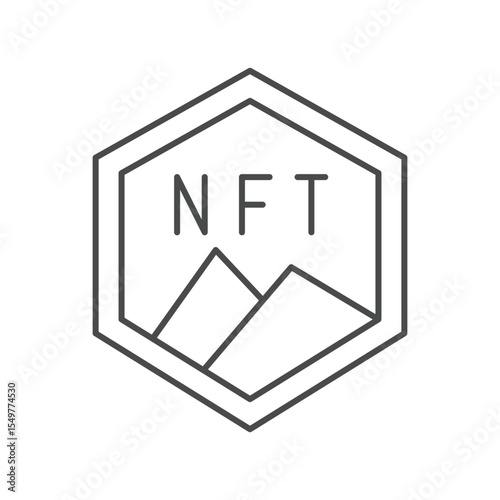 Nft Art thinline icon , vector, pixel perfect, illustrator file 
