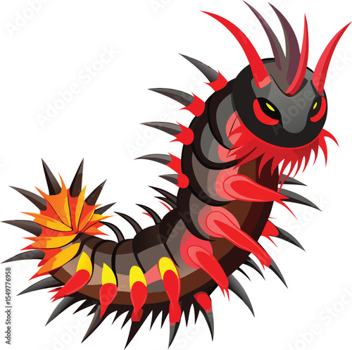 Fire-Backed Centipede Vector

