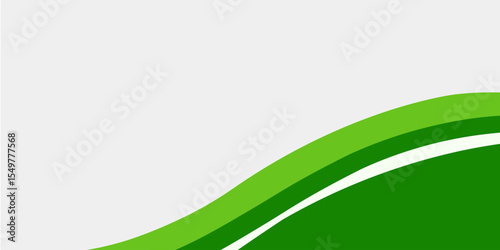 Abstract White and Green wave wide background banner