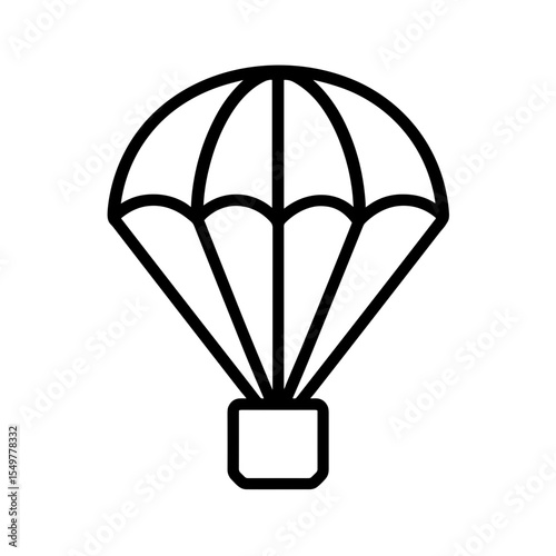 Parachute icon outline style representing airdrop and military supply