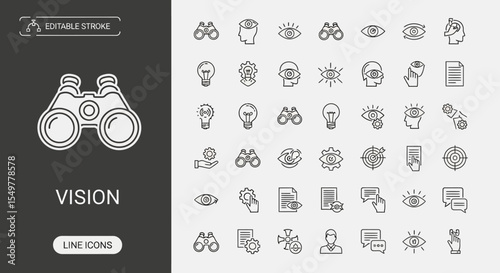 Enhancing Vision A Collection of Line Icons for Strategic Insight and Foresight