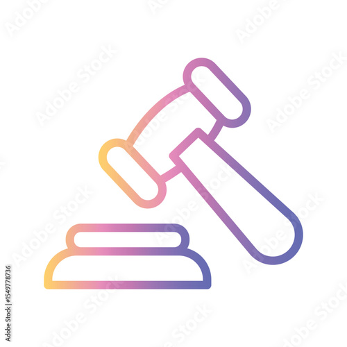 Auction Hammer Color gradient illustration vector icon which can easily modify or edit 

