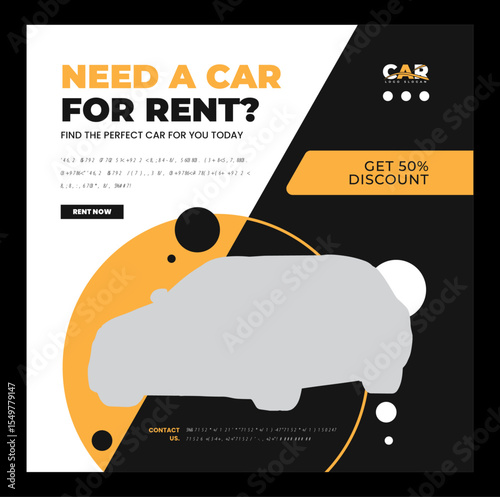 Rent a car social media banner template design