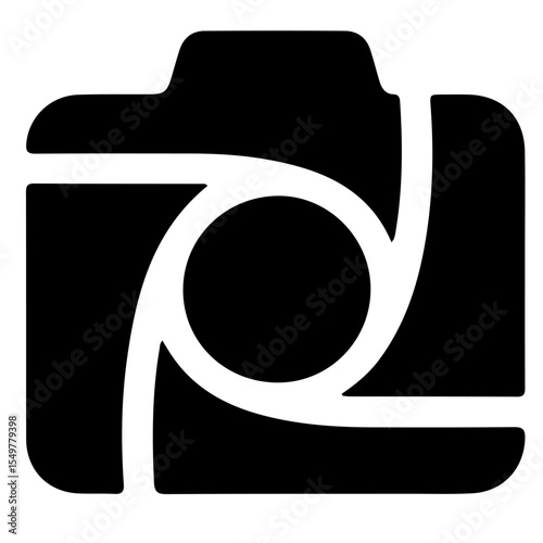 Black camera icon, vector illustration, graphic design element