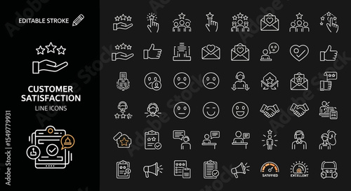 Enhancing Customer Satisfaction A Collection of Editable Line Icons