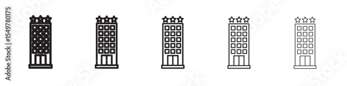 3 star Hotel icon vector illustration isolated