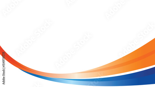 Blue orange abstract curve banner background vector with gradient color and copy space