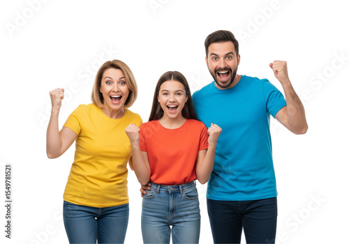happy family with thumbs up