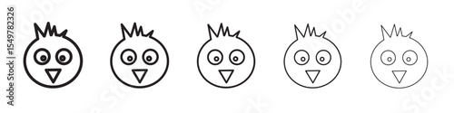 Baby parrot face icon vector illustration isolated