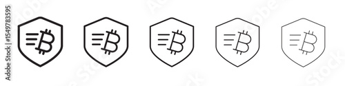 Bitcoin protection icon vector illustration isolated
