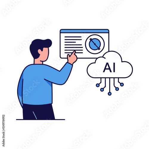 AI in everyday life set of objects illustrating modern technology. set of vector of augmented reality technology Illustrations object flat 2D. isolated object