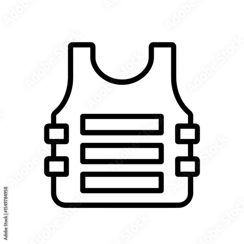 Bulletproof vest icon outline style representing personal military protection