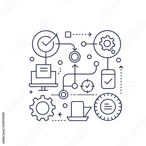 Project Management Icon - Style A 2 | Vector Symbol for Task, Schedule, Workflow