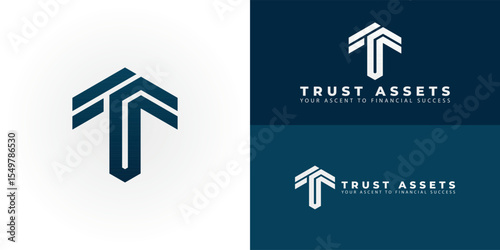 The dynamic TA emblem for finance and investment features an upward arrow that signifies growth, strategic direction, and reliable progress, effectively representing financial ascent and trust.