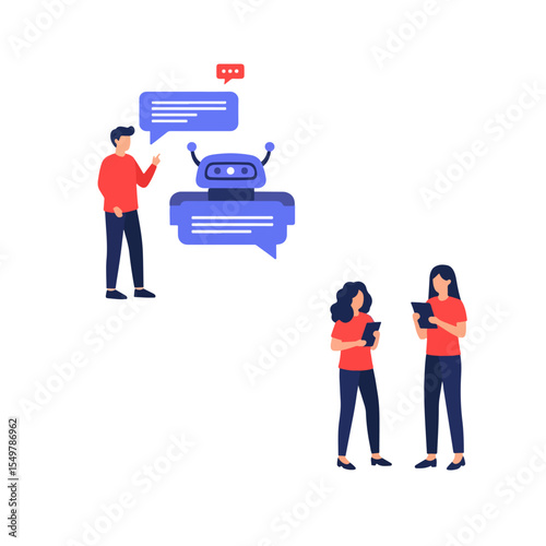 AI in everyday life set of objects illustrating modern technology. set of vector of augmented reality technology Illustrations object flat 2D. isolated object