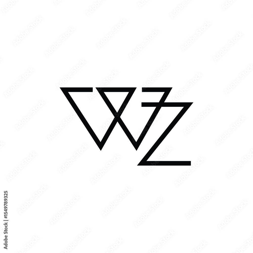 Fototapeta premium Minimal Letters WZ Logo Design
