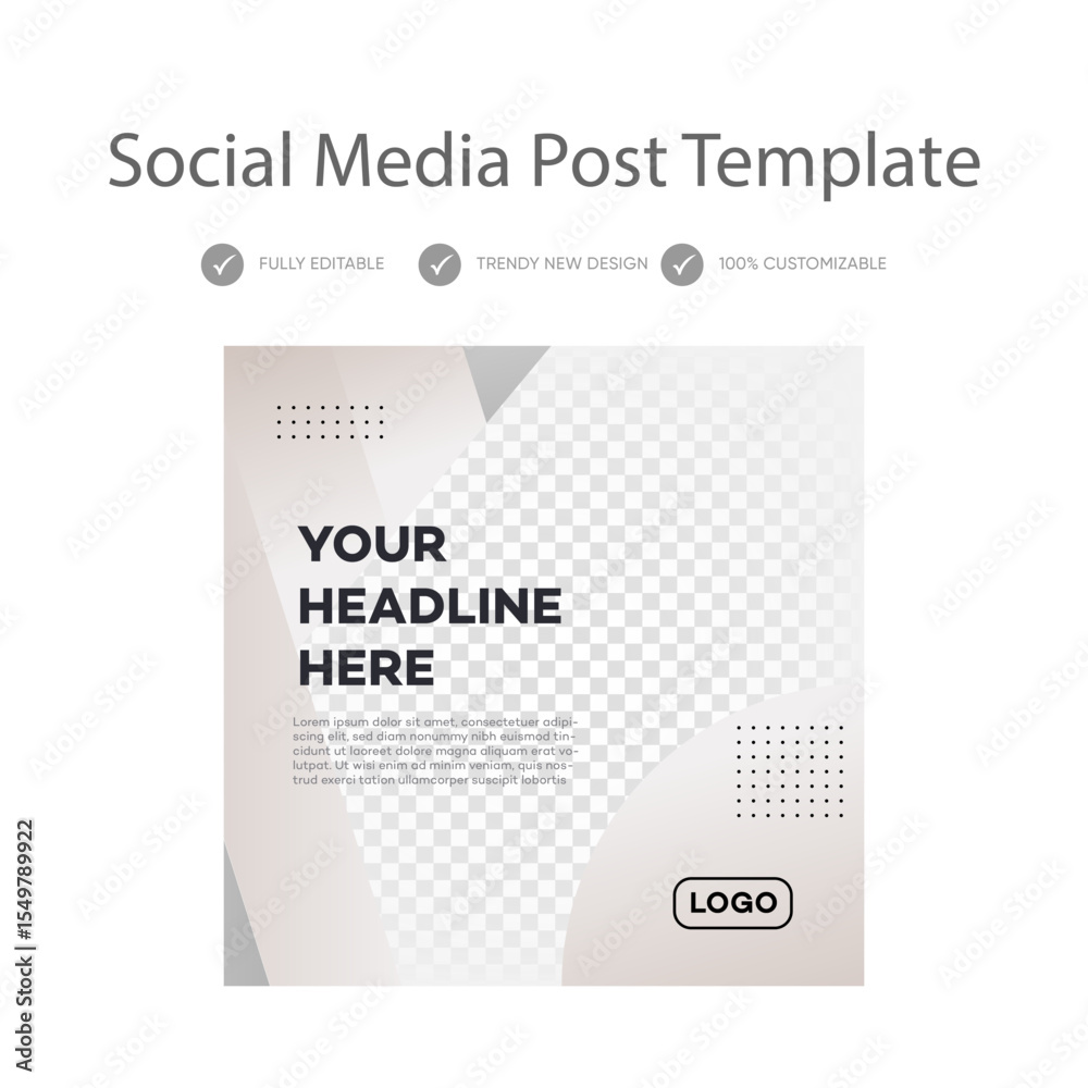 Fototapeta premium Editable Social Media Post Template Trendy, Customizable Design