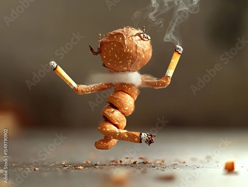 Figurative, jumping, cigarette figure