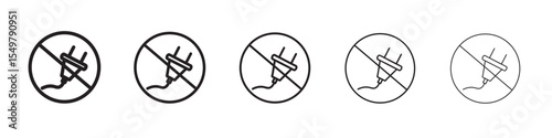 do not plug connect icon vector illustration isolated