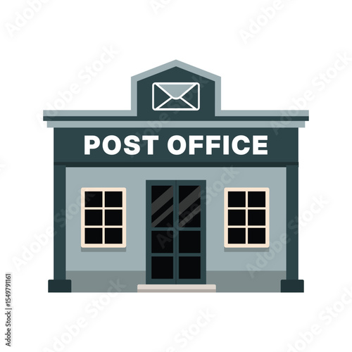 Post Office Building Vector Illustration Mail and Delivery