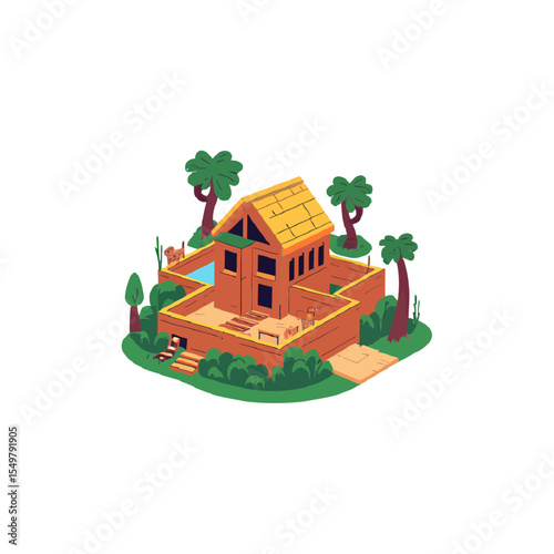house on a white background