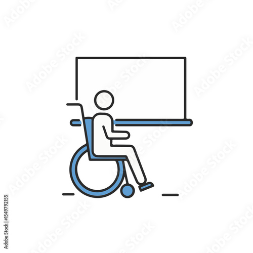 Accessibility in focus: person on wheelchair, presentation view.