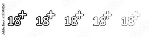 Eighteen plus icon vector illustration isolated