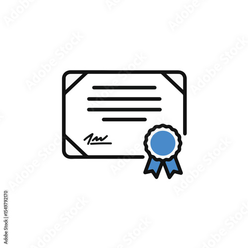 A close-up shot of a certificate with a blue seal.