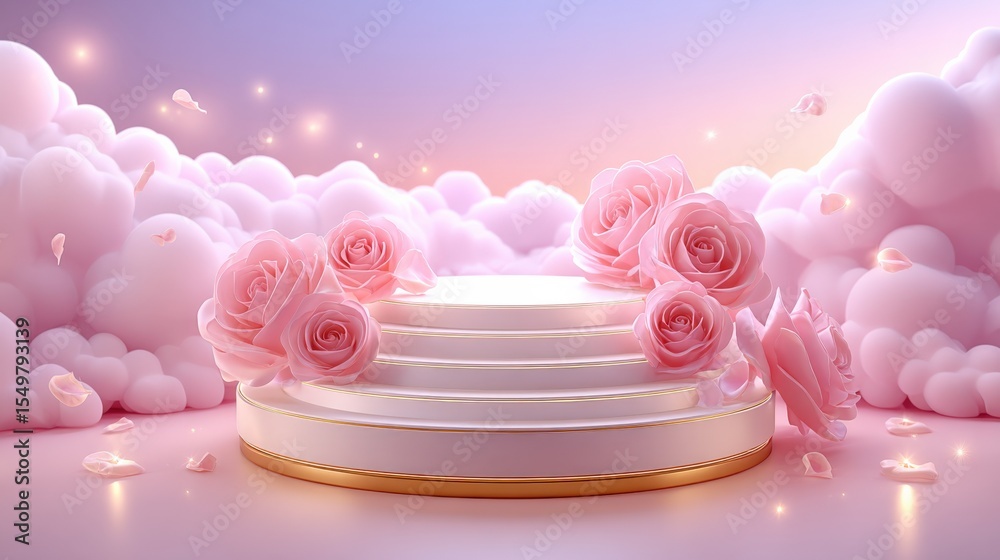 Pink Rose Display Stand for Products Pink Rose Display Stand for Products