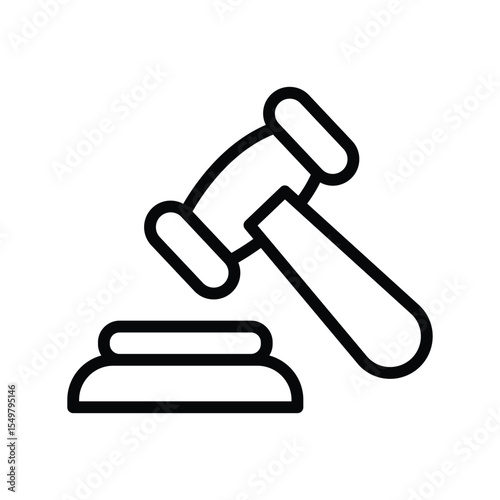 Auction Hammer line icon , vector, pixel perfect, illustrator file 
