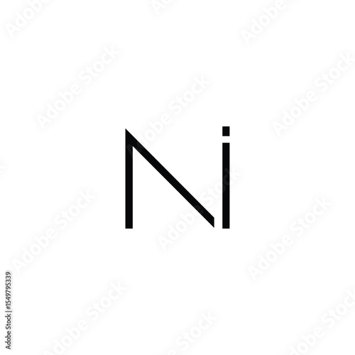 Minimal Letters NI Logo Design