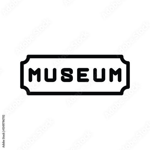 Museum Ticket line icon , vector, pixel perfect, illustrator file 
