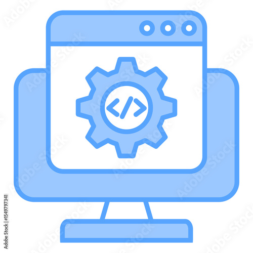 Coding Development Blue Icon